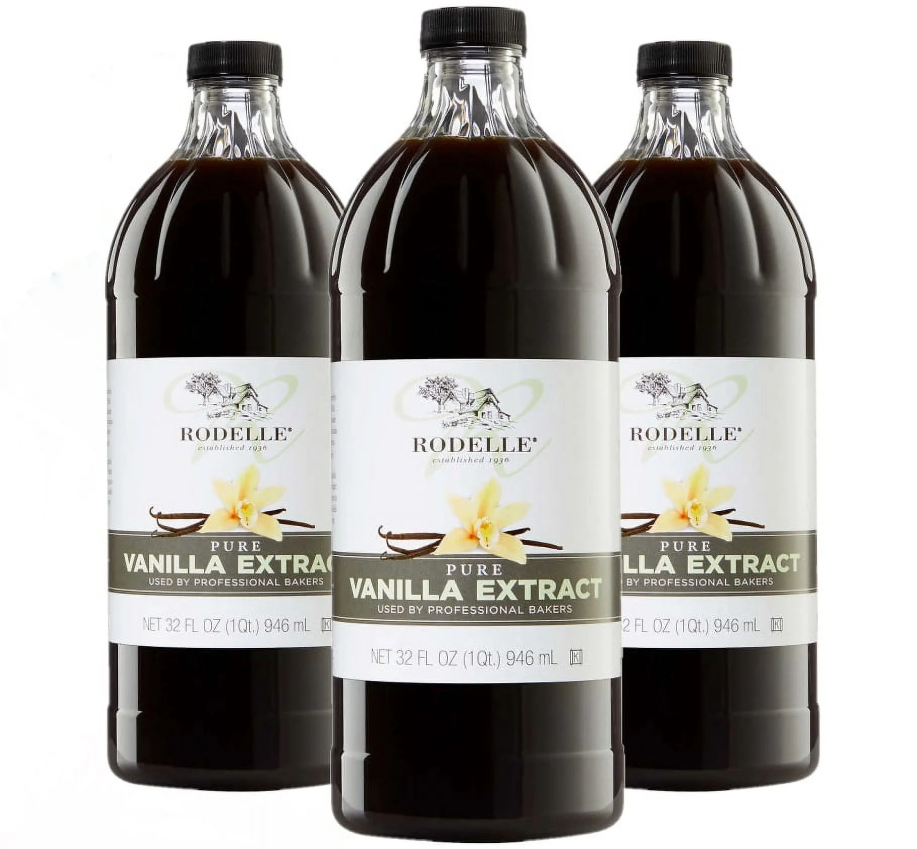 3 Pack | Rodelle Pure Vanilla Extract, 32 oz