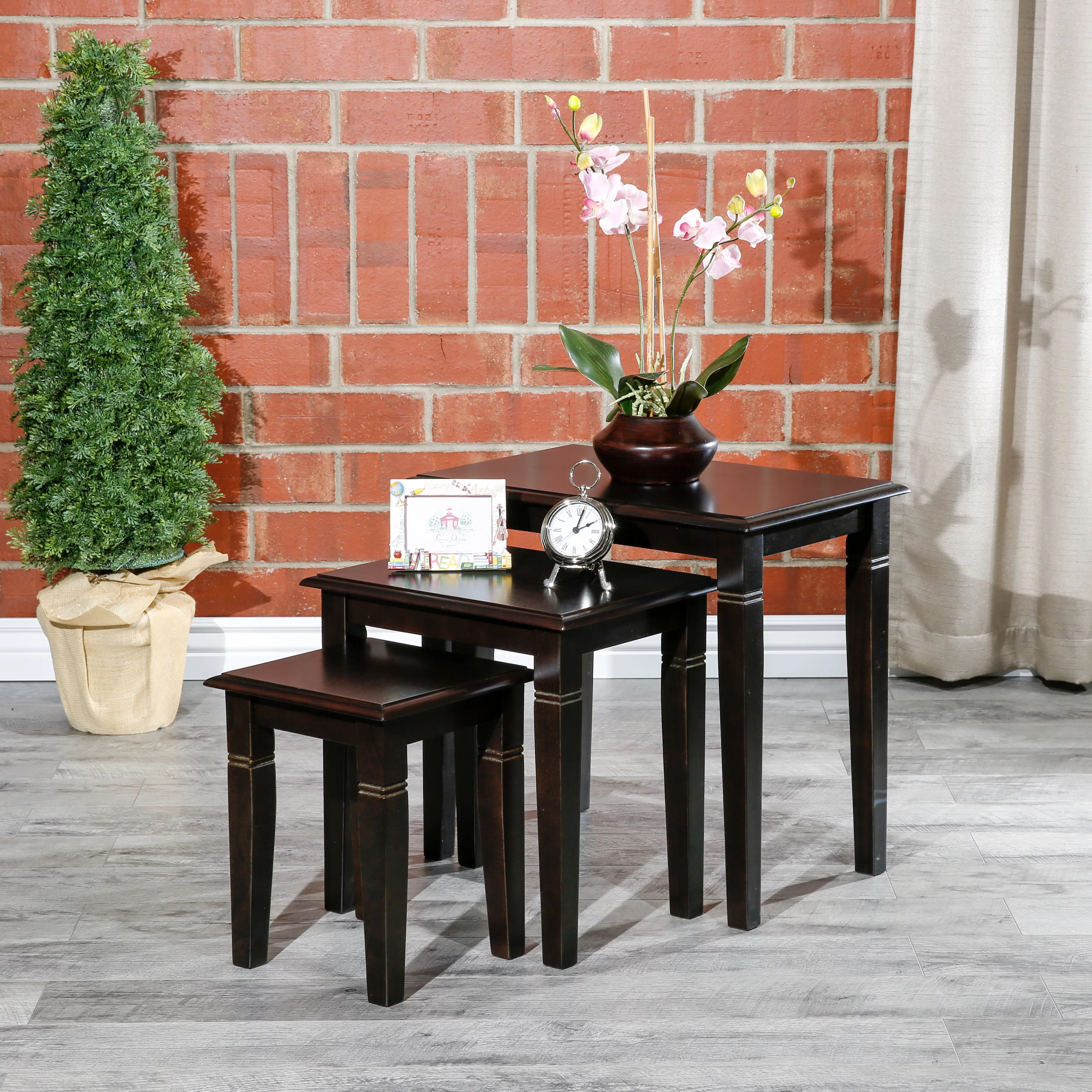 CoSoTower 3-Piece Nesting Table Set, Espresso