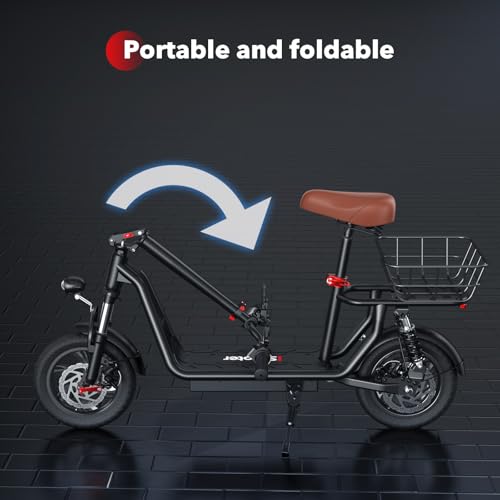 iScooter Electric Scooter with Seat, 37/21 Miles Long Range & 28/19/15.6 MPH Top Speed, 14