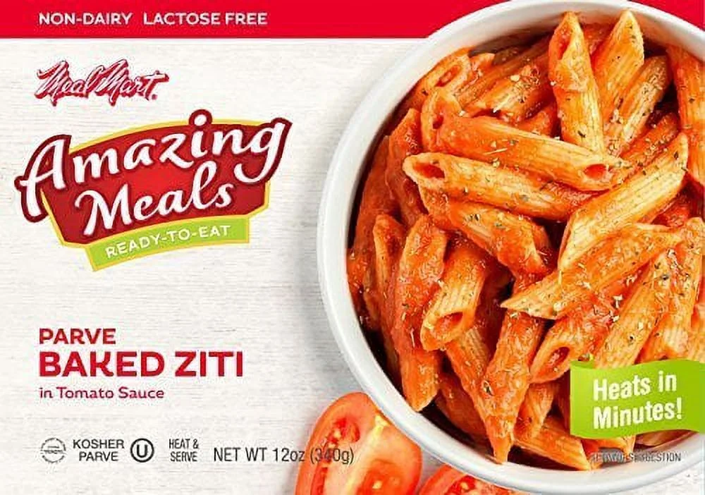 Meal Mart Parve Baked Ziti In Tomato Sauce 12 Oz. Pack Of 6.