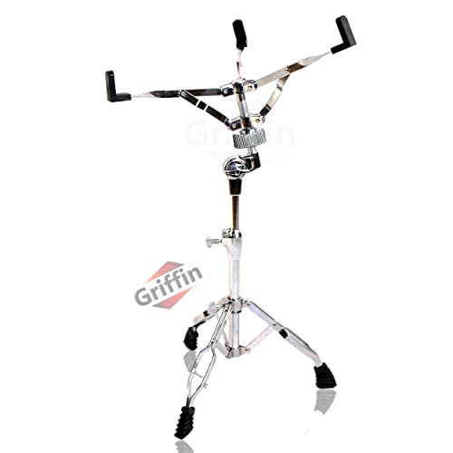 GRIFFIN 4 Piece Drum Hardware Pack (Percussion TiltPro X Edition) – Cymbal Boom & Straight Stand, Hi-Hat Pedal & Snare Mount – Lightweight Set for Gigs
