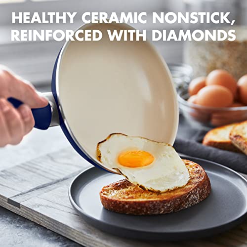 GreenPan Rio 16 Piece Cookware Pots and Pans Set, Hard Anodized Healthy Ceramic Nonstick PFAS-Free, Bakelite Handles, Frypans, Saucepan, Saute Pan, Stock Pot, Kitchen Tools, Dishwasher Safe, Black