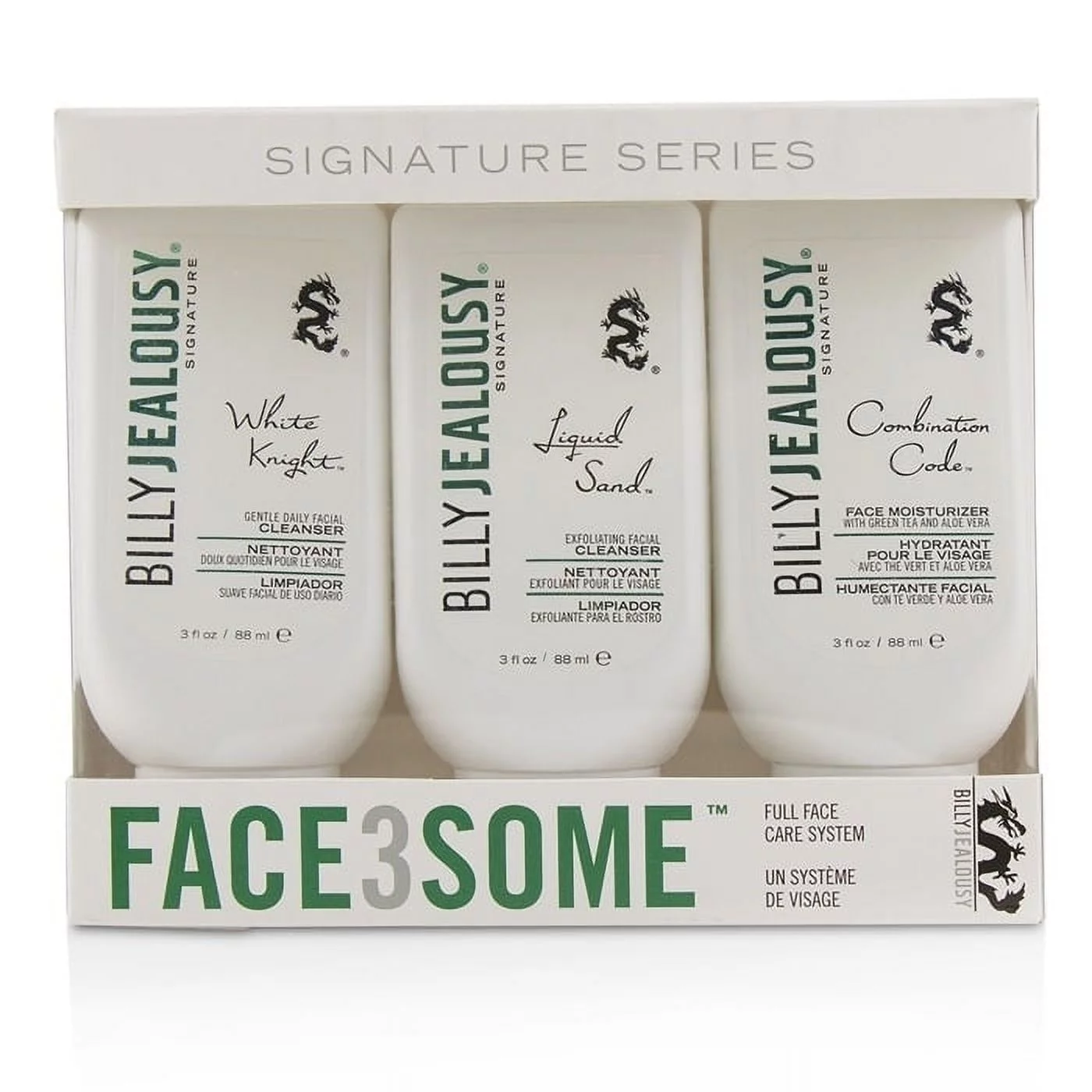 Billy Jealousy Face3Some Kit: Face Moisturizer 88ml + Exfoliating Facial Cleanser 88ml + Gentle Daily Facial Cleanser