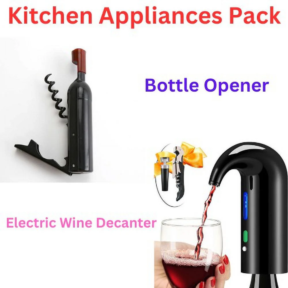 Wine Aerator Electric Wine Decanter & Magnetic Bottle Opener Stick Pack