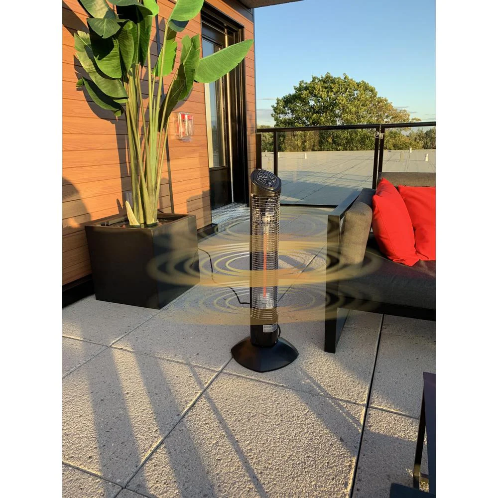 Westinghouse Infrared Electric Freestanding Outdoor Heater with Remote, Oscillating, Black, 1200W