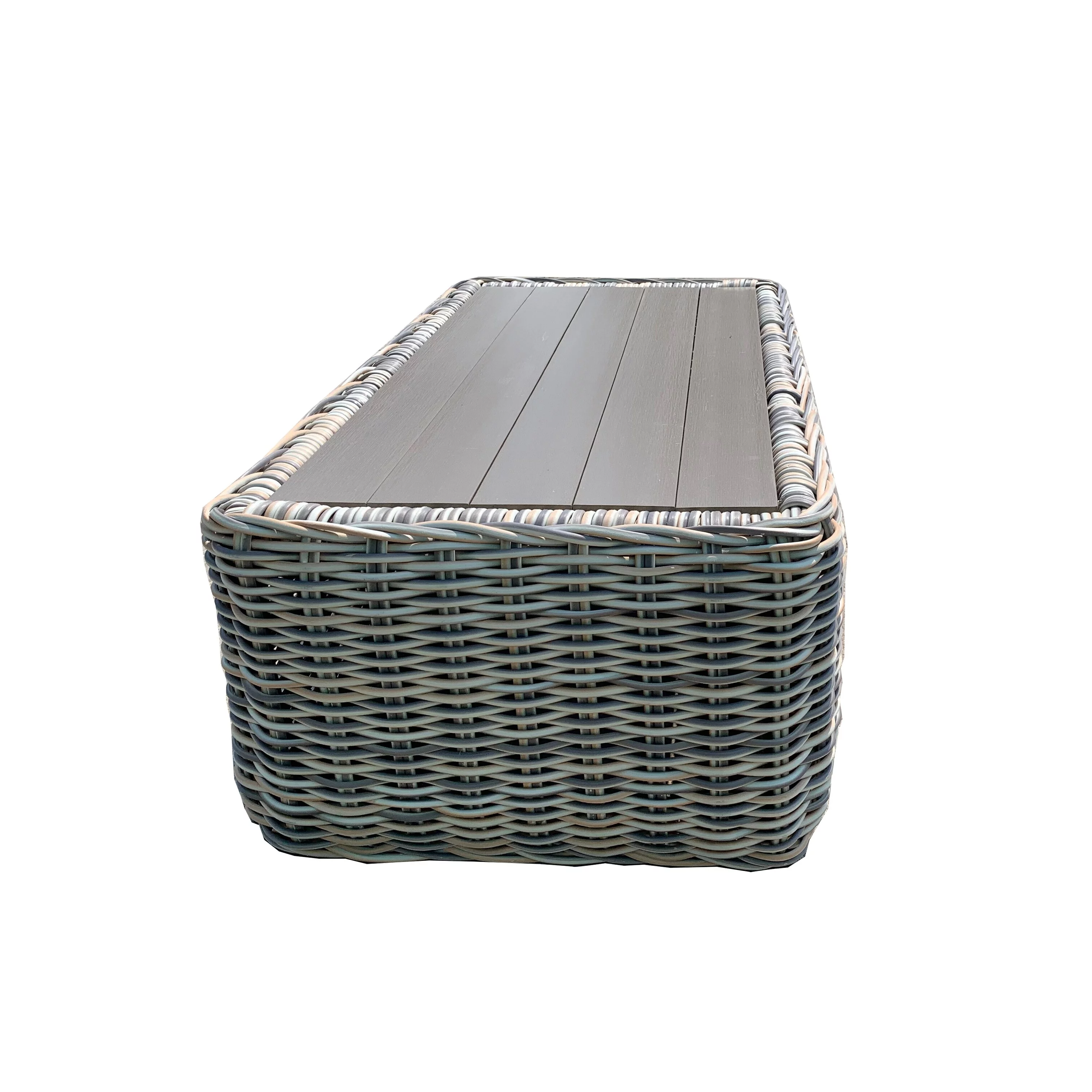 Hawaii Three-Tone Wicker Gray/Off White/Beige Coffee Table