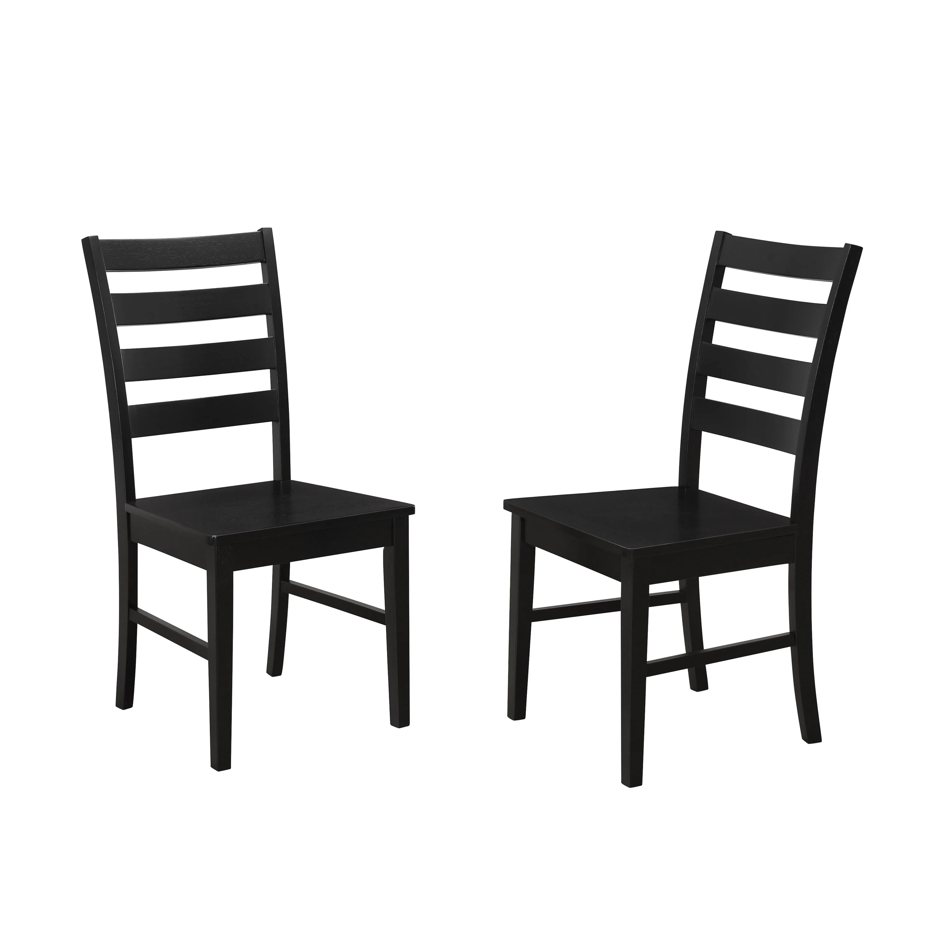 Walker Edison Modern Farmhouse Dining Chair, Set of 2, Black