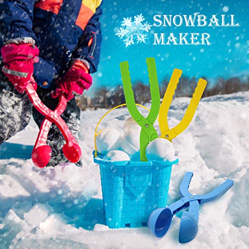 Snow Toys, Snowball Maker 4 Pack Snow Ball Shaper Molds Toys for Kids Snow Ball Fights Tool Kids Winter Toys Snow Ball Clip Snow Games for Outdoor
