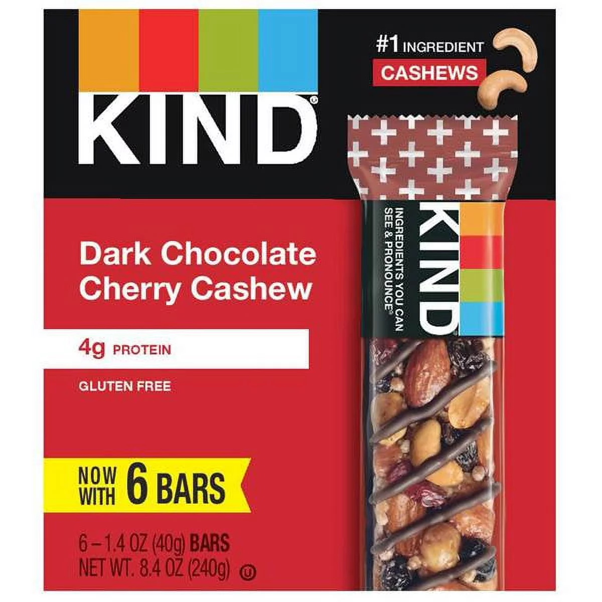 KIND Dark Chocolate Cherry Cashew Bars (Pack of 14)