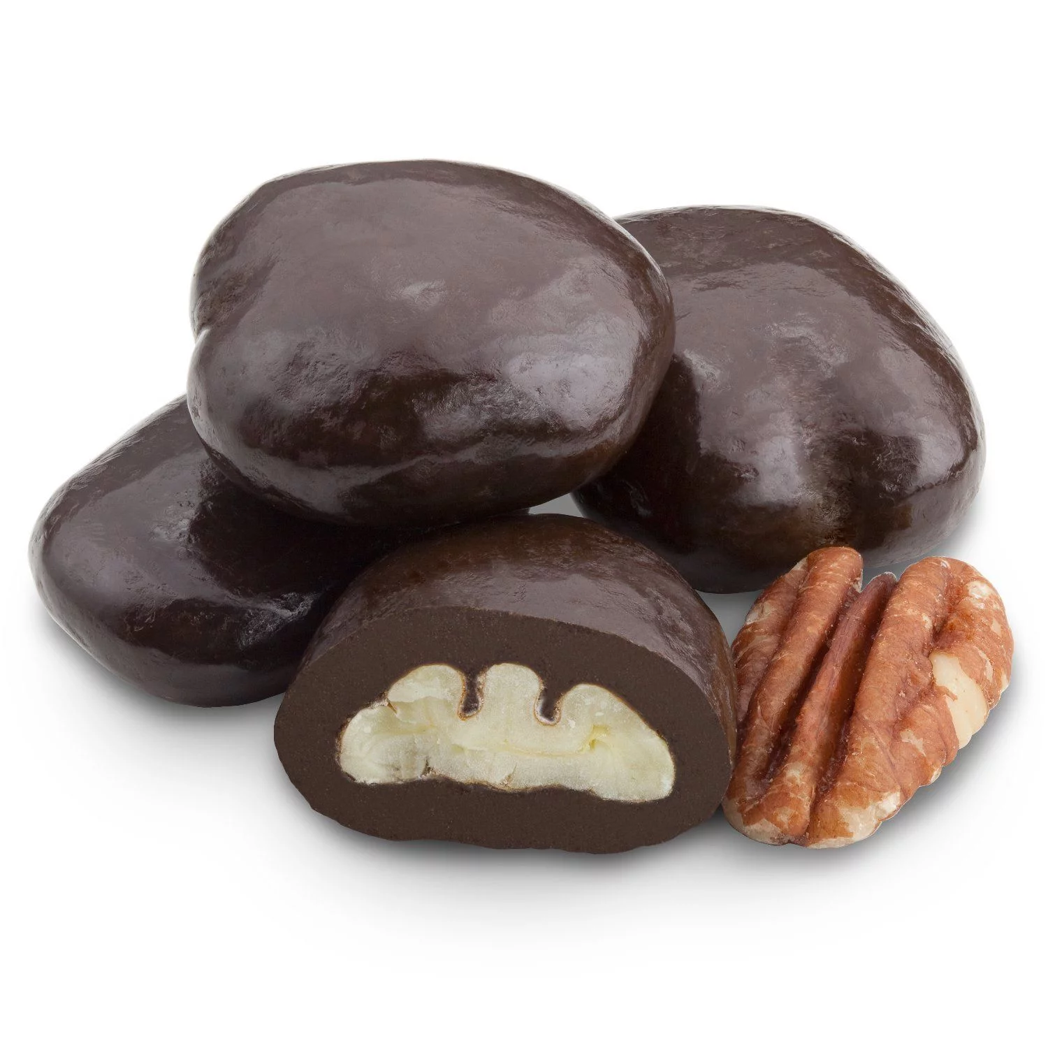 BAYSIDE CANDY DARK CHOCOLATE PECANS, 1LB