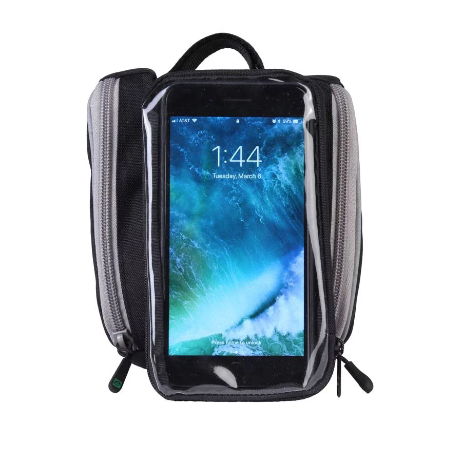 EVO Waterproof Touchscreen Compatible Double Cell Phone Holder Bag Top Tube Mounting for Bicycle