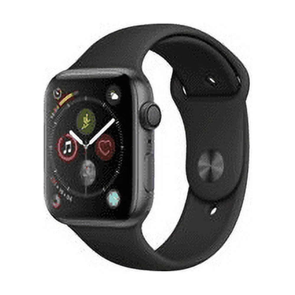 Restored Apple Watch Series 4 GPS w/ 44MM Space Gray Aluminum Case & Black Sport Band (Refurbished)