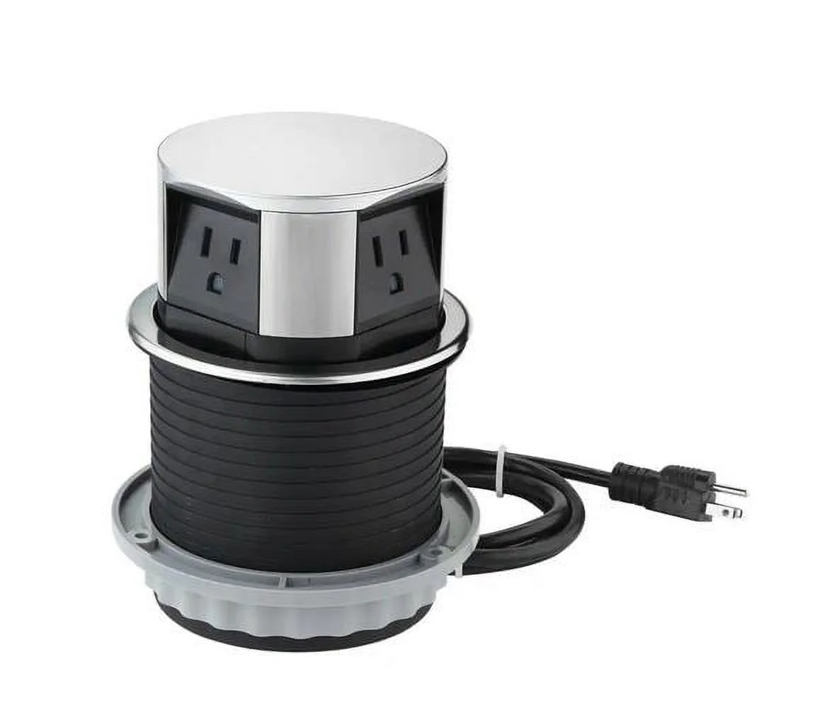 Pop Up Outlet, 3 Power Outlets 15 Amp, 2 USB Ports 2.4 Amp -New