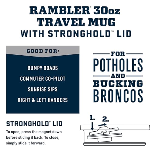 YETI Rambler 30 oz Travel Mug, Stainless Steel, Vacuum Insulated with Stronghold Lid