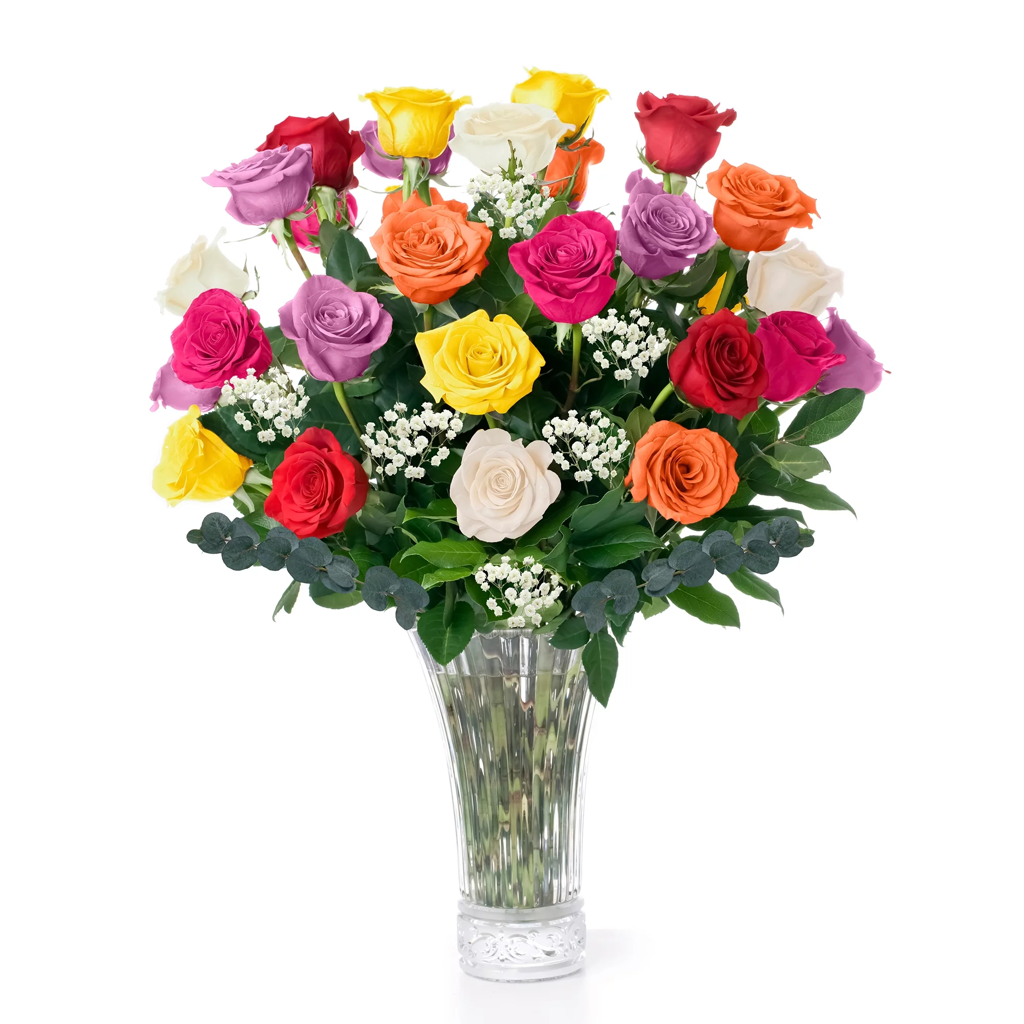Fresh Flowers Delivery - 4 Dozen Roses for Delivery, Farmhouse Flowers for Delivery - Assorted Fresh Cut Long Stem Roses Bouquet of Flowers Birthday Gifts for Women - Aquarossa Farms