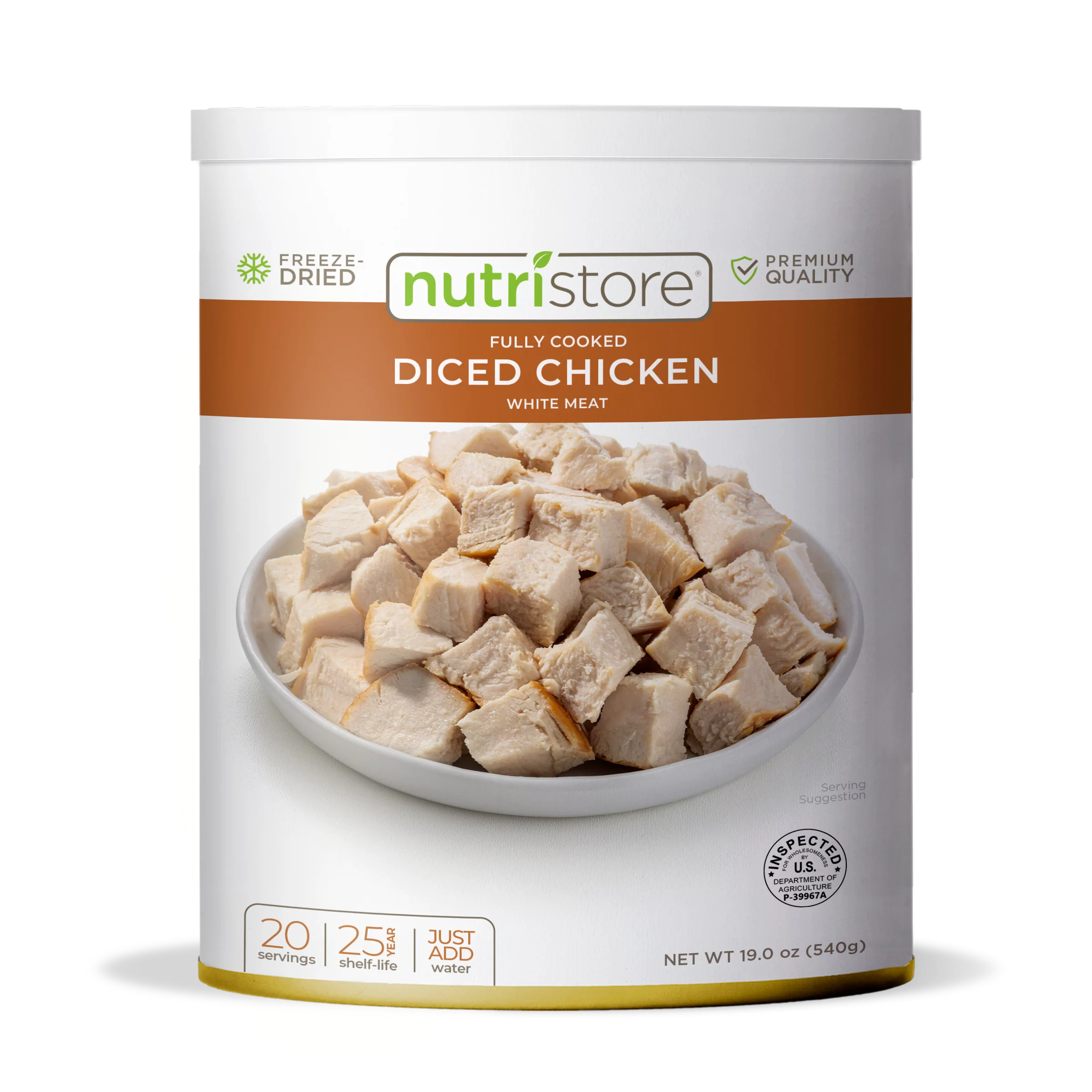 Nutristore Freeze-Dried Chicken Dices No. 10 Can