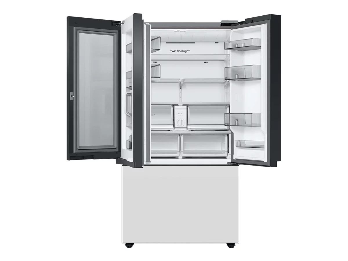 Samsung Bespoke 3-Door French Door Refrigerator (30 cu. ft.) with Customizable Door Panel Colors and Beverage Center RF30BB660012