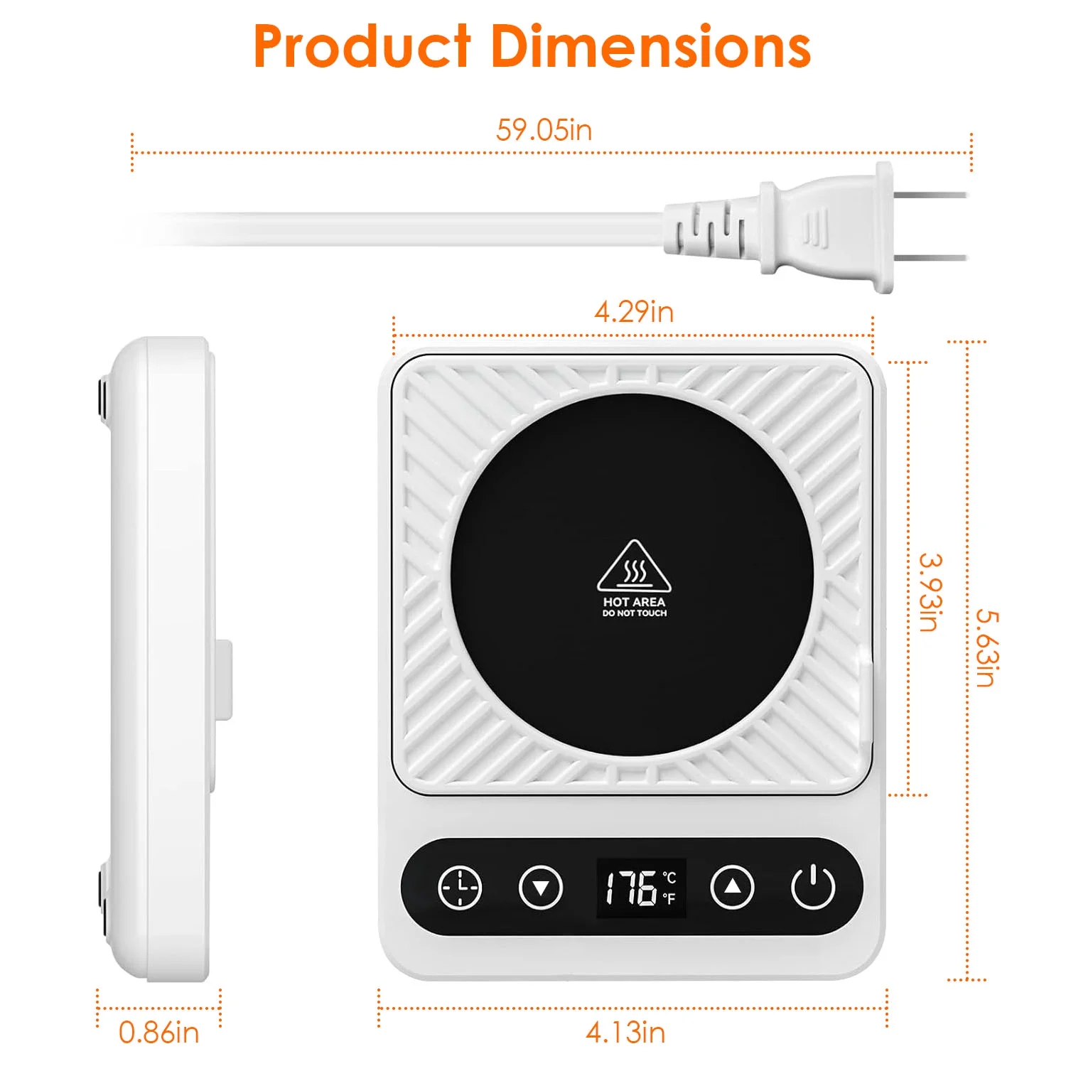 Electric Mug Warmer for Desk iMounTEK Cup Beverage Warmer Plate with 6 Temperature Settings for Tea Water Cocoa Milk with 1-12H Timer Auto Shut Off
