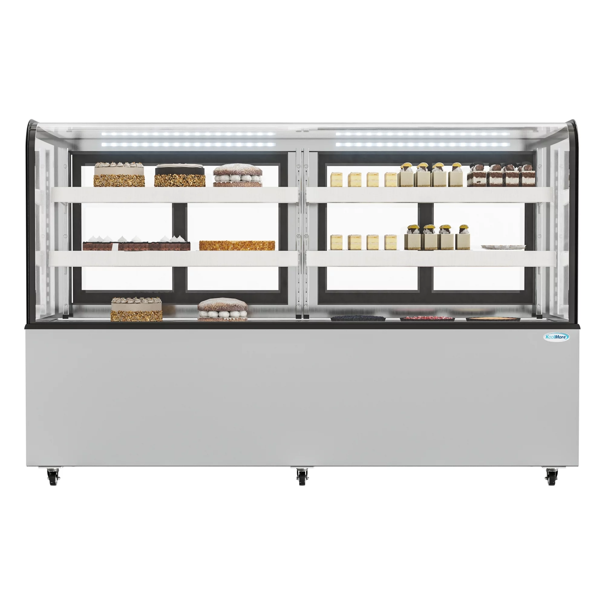 KoolMore 71 in. Dry Bakery Display Case with Front Curved Glass Protection, 20 Cu. ft.