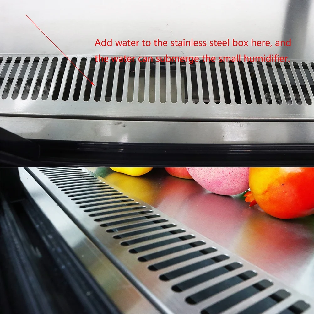 TECHTONGDA Refrigerated Cake Showcase Countertop Bakery Cabinet with Humidifying Function 220V