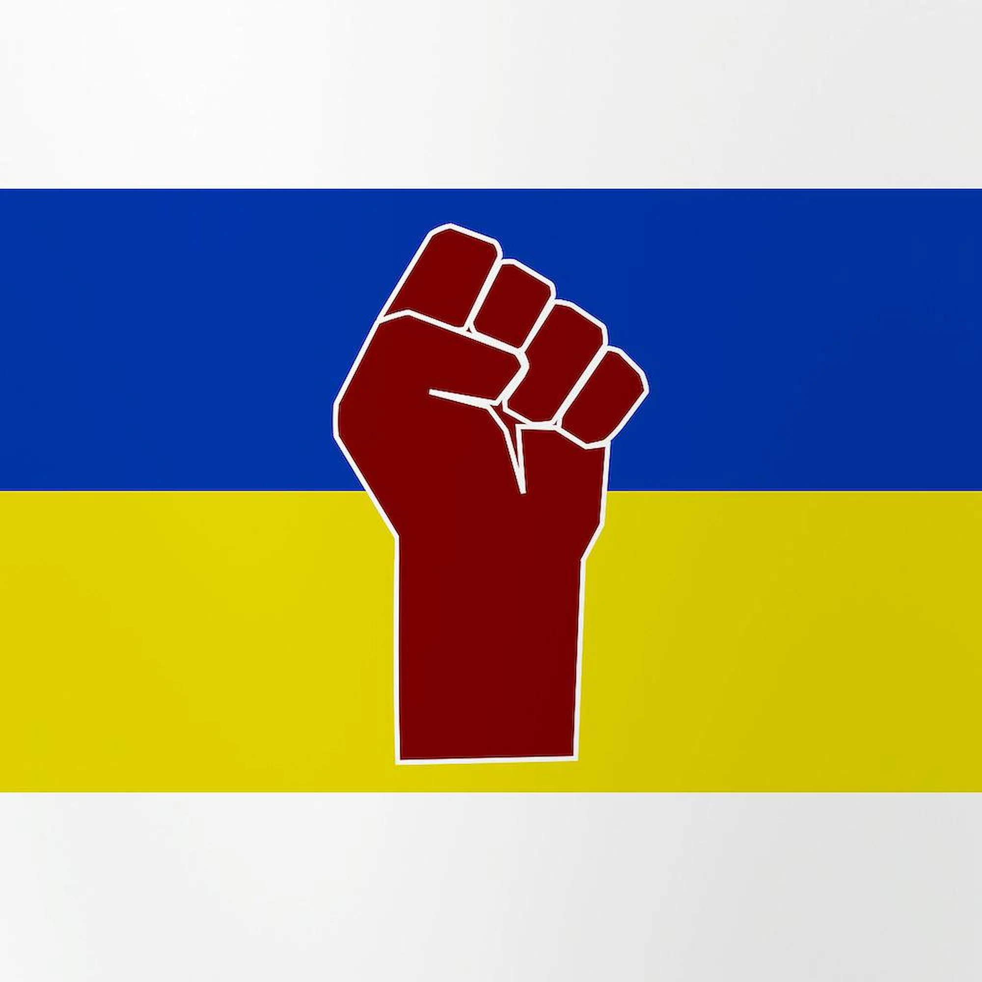 CafePress - Ukrainian Flag With Fist - Pint Glass, Drinking Glass, 16 oz. CafePress