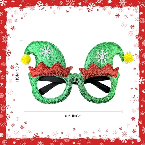12 Pcs Christmas Glasses Party Favors Supplies for Kids & Adults,Funny Xmas Eyeglasses Goodie Bag Stocking Stuffers,Holiday Classroom Costume Accessories,Photo Booth Props Decorations for Students