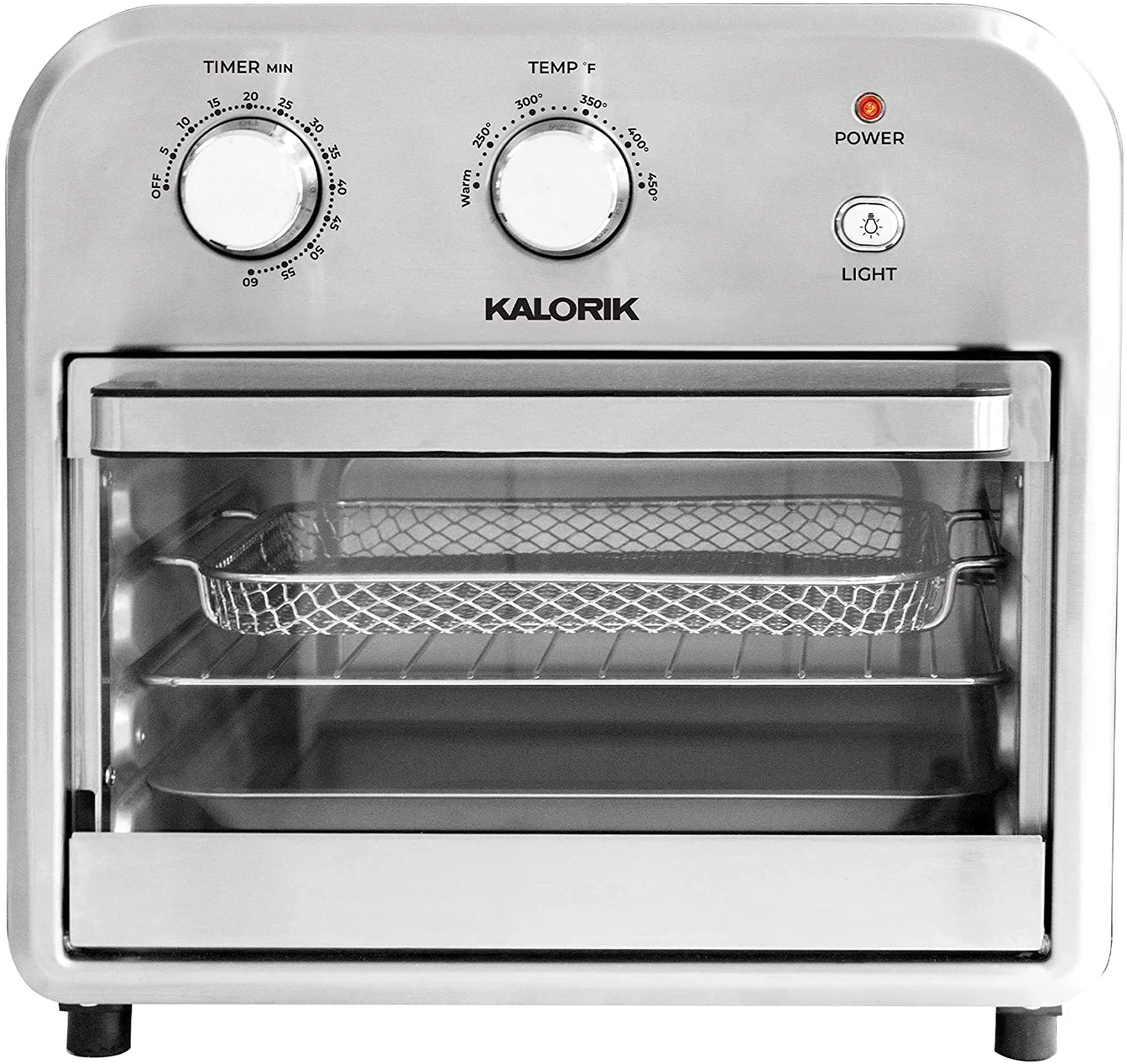 KALORIK 12 QUART AIR FRYER OVEN, BLACK/STAINLESS STEEL REFURBISHED