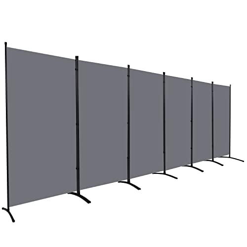 Room Divider Folding Privacy Screens with Wheels, 6FT Tall Divider for Room Separation, Movable Room Partitons and Dividers, Indoor Room Dividers Panel with Fabric for Office (Beige, 1 Panel-71‘’)