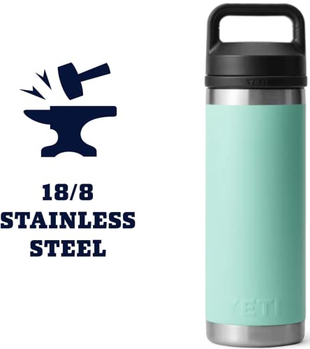 YETI Rambler 18 oz Bottle, Vacuum Insulated, Stainless Steel with Chug Cap, Sandstone Pink