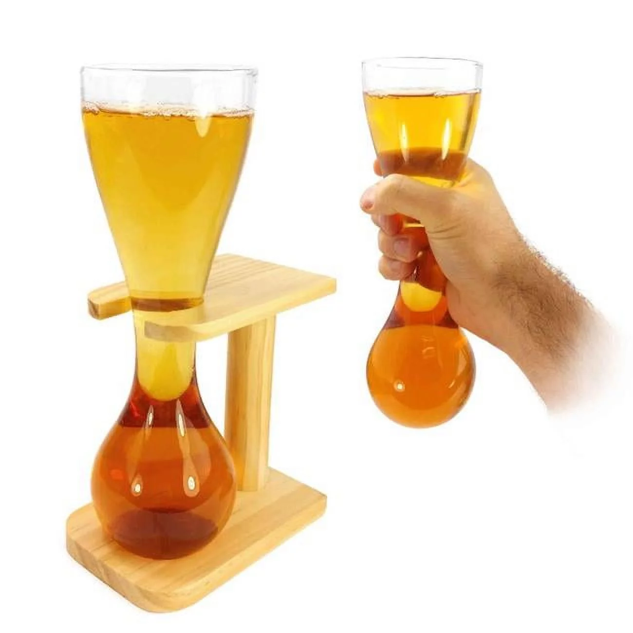 Tuff Luv  Quarter Yard of Beer & Lager Ale with Stand Stag Gift Novelty Glass