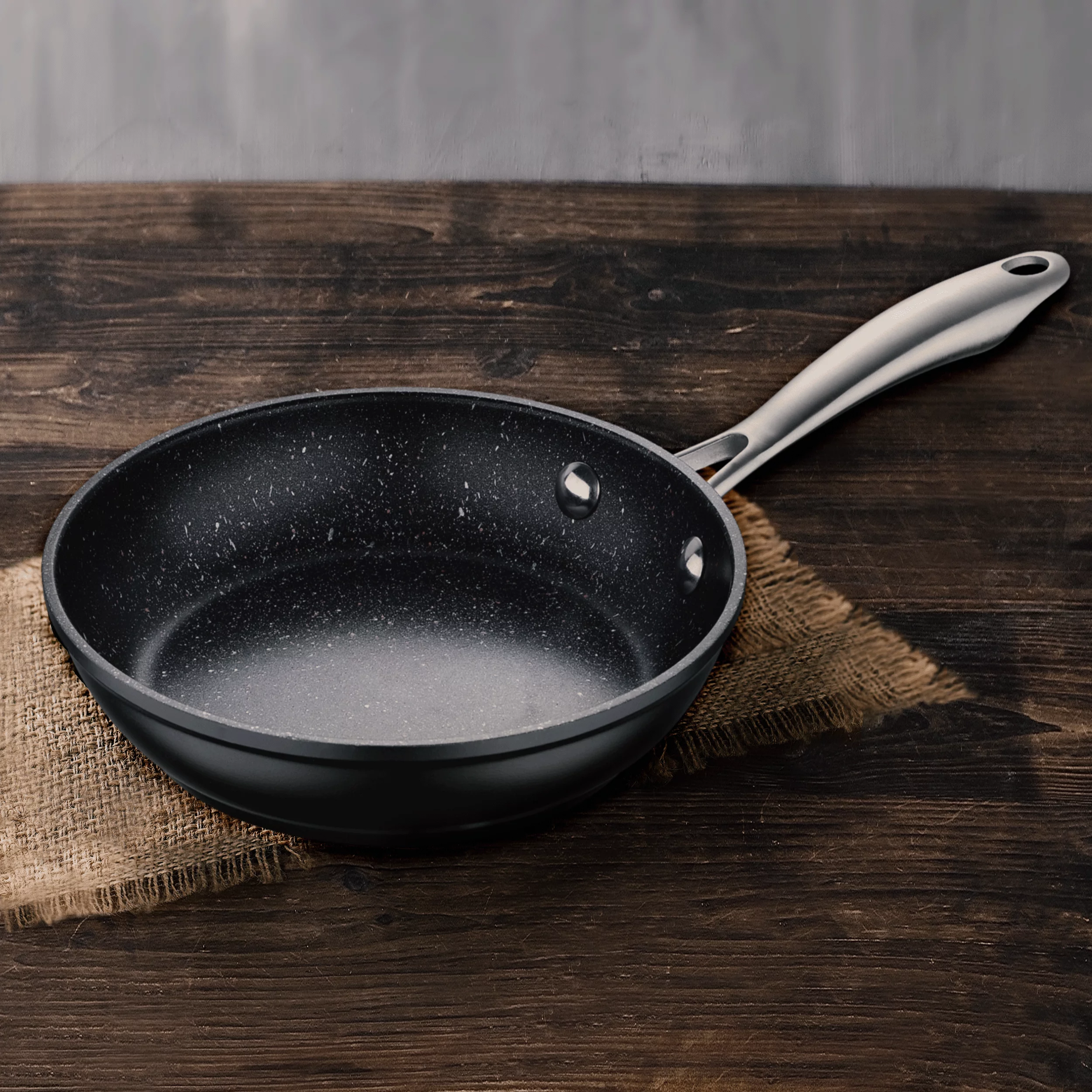 Vital by MasterPRO - 8" Forged Aluminum Titanium-Reinforced Non-Stick Fry Pan, 8 Inches, Black