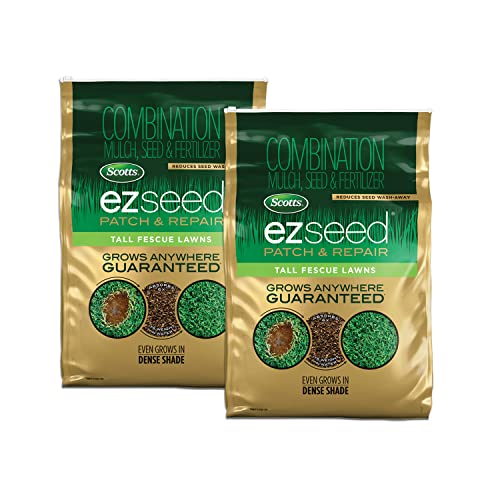 Scotts EZ Seed Patch & Repair Tall Fescue Lawns - 10 lb., Combination Mulch, Seed, and Fertilizer Mix with Tackifier, Repairs Bare Spots, Covers up to 225 sq. ft.