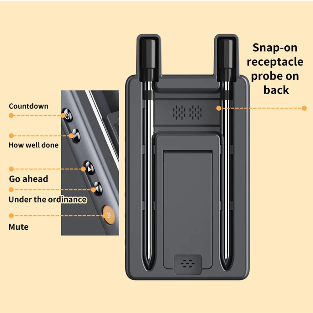 Pinnaco Thermometer,Amplifier Two Probes Instant Oven Free Instant Thermometer BT Meat Oven Thermometer BT Wire Thermometer Amplifier Dazzduo Thermometer Thermometer