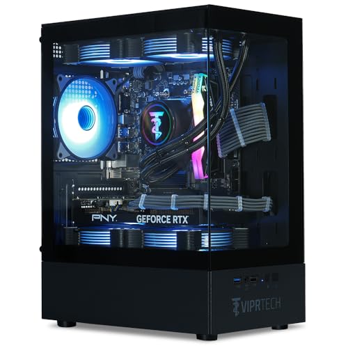ViprTech Reaper 3.0 Liquid-Cooled PC - AMD Ryzen 7 7700 (5.3Ghz Turbo), RTX 4070 Super 12GB, 32GB DDR5 6400, 2TB NVMe SSD, 800W Gold, VR-Ready, WiFi BT, Win 11, Gaming Desktop Computer Black