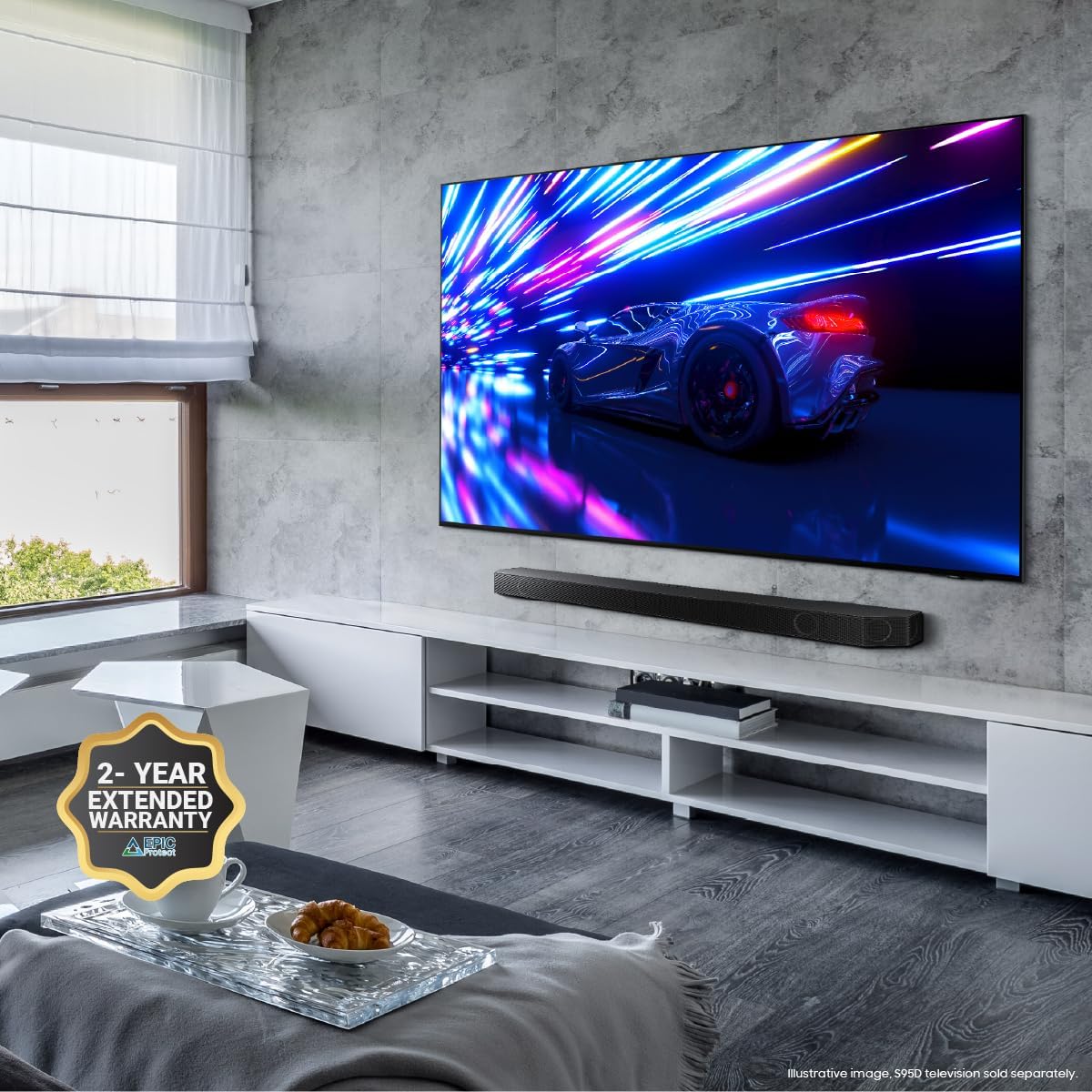 SAMSUNG Q990D 11.1.4ch Soundbar w/Wireless Dolby Atmos Audio, Rear Speaker Included HW-Q990D/ZA (Newest Model 2024) + Plus 2-Year Extended Warranty by Epic