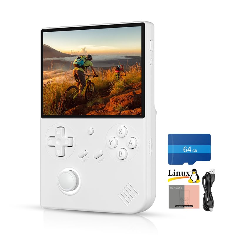 RG 40XXV Retro Handheld Game Console 4.0 inch IPS Screen Joystick RGB Lighting Linux 64-bit System 3200mAh Battery Supports 5G WiFi Bluetooth Transparent Black