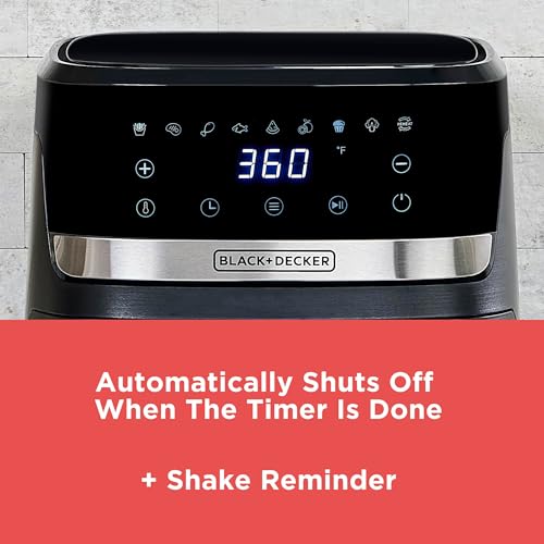 BLACK+DECKER Purifry 2QT Air Fryer, Crispy Deep Fried Taste without the Fat, Plus Bake, Dehydrate, and Keep Food Warm, Digital Touchscreen and Auto Shut-Off