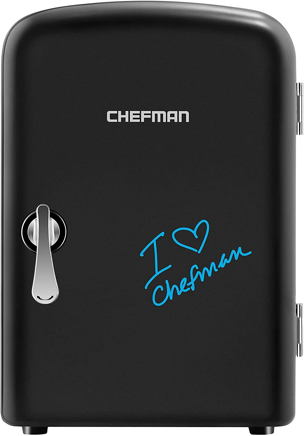 Chefman Portable 4L Mini Fridge w/ Dry Erase Door, Heating and Cooling - Black, New