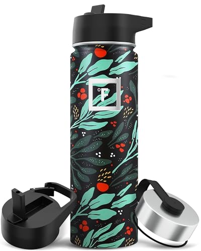 IRON °FLASK Sports Water Bottle - 22oz, 3 Lids (Straw Lid), Leak Proof - Stainless Steel Gym & Sport Bottles for Men, Women & Kids - Double Walled, Insulated Thermos, Metal Canteen