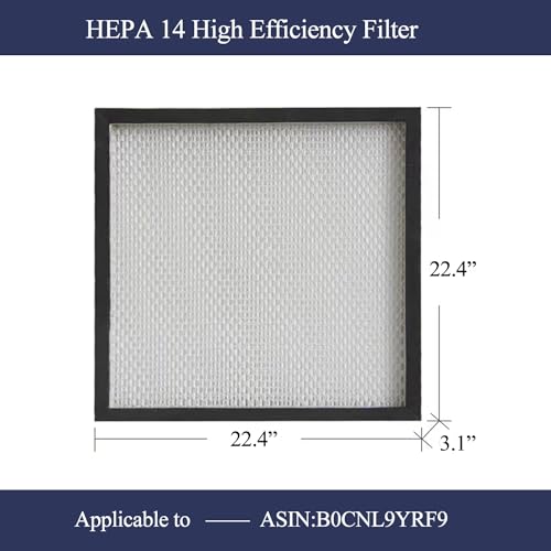 HEPA H14 Filtration Laminar Flow Hood（Include HEPA Filter）,FFU,Updated Fan Filter Unit, Laminar Air Flow Hood (22.6”x22.6”110V), 100/ISO Class 5 Cleanliness, for laboratories/clean rooms/Mushroom Room