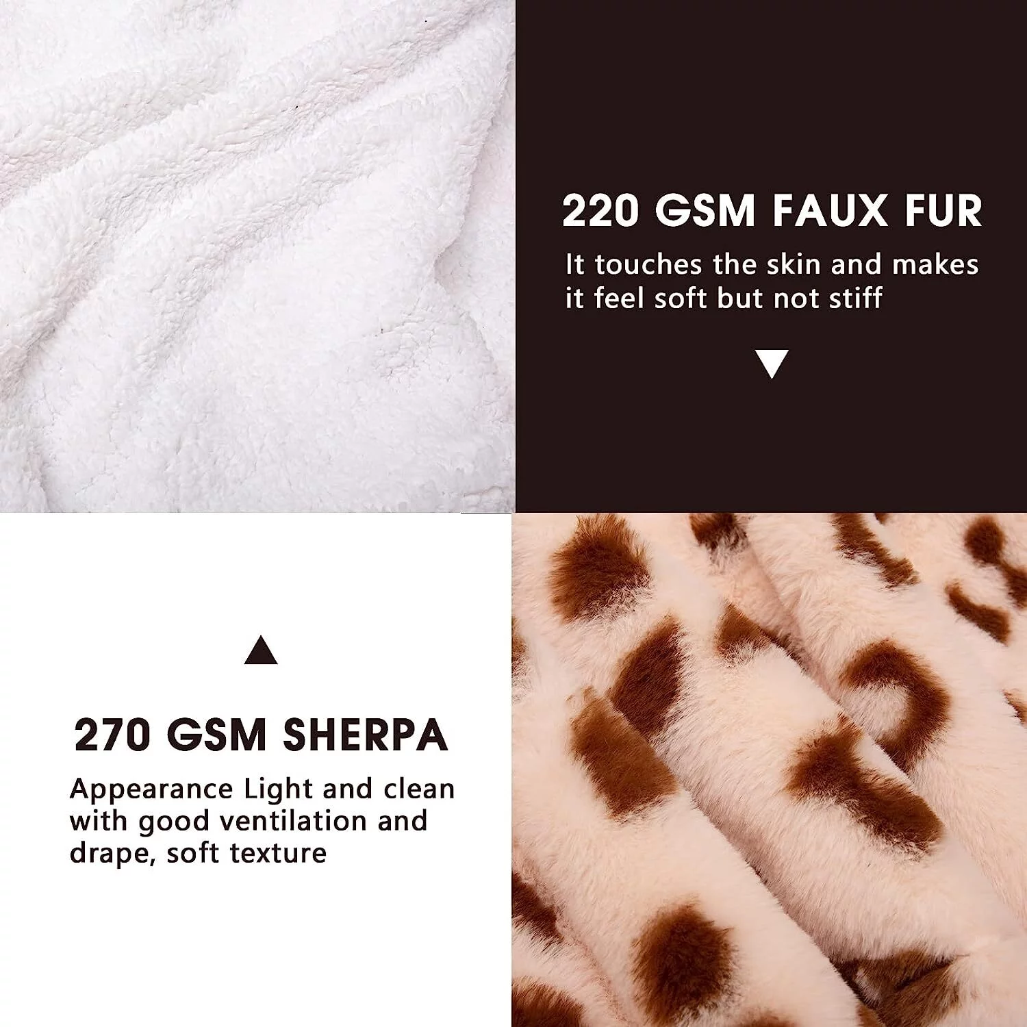 RUJIPO Heated Blanket Electric Blanket Throw - Faux Fur Heating Blanket 5 Heating Settings& 8 Hours Auto Off Fast Heating , ETL&FCC Certification-Brown,62