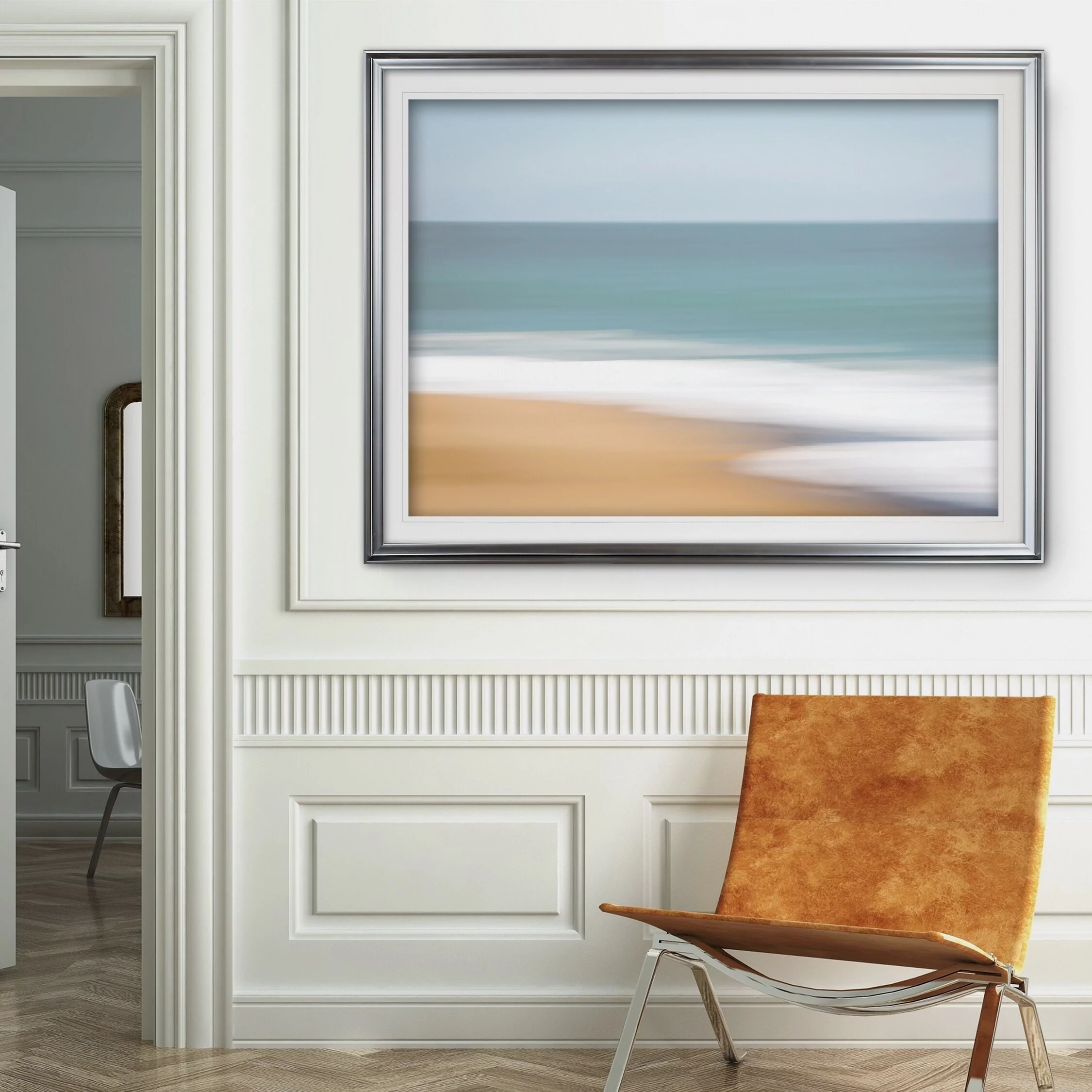 Wexford Home Santa Cruz-Premium Framed Print - grey, yellow, blue, green, white, black, red