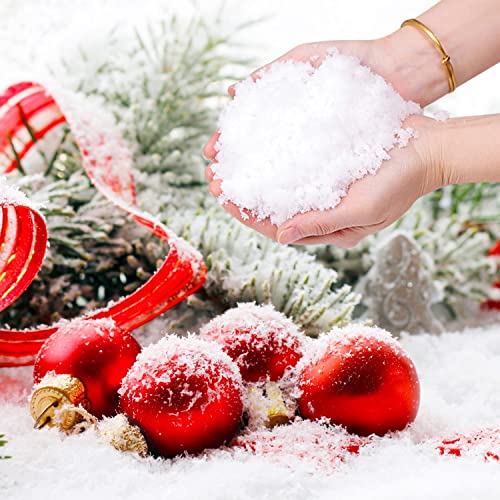 hatisan 13 Ounces Fake Snow Decoration - Artificial Snow for Christmas Decoration, Fake Snow for Crafts Village Displays - Dry Plastic Snowflakes for Holiday Decor Craft Winter Displays