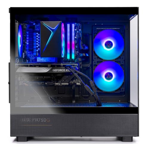 Skytech Gaming Azure 3 Desktop PC, Ryzen 5 9600X 3.9 Ghz (5.4GHz Turbo), NVIDIA RTX 5060 Ti 16GB, 1TB Gen4 NVMe SSD, 16GB DDR5 RAM 5200, 650W Gold PSU, Wi-Fi, Win 11