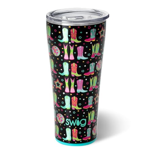 Swig Life 32oz Insulated Tumbler, Travel Coffee Tumbler with Lid, Cup Holder Friendly, Stainless Steel Travel Coffee Mug, Glitter Tumbler, Glitter Gifts (Confetti)