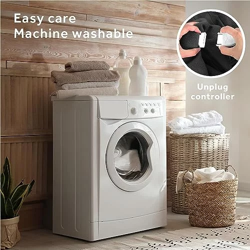 Sunbeam Royal Mink Sherpa Botanical Green Heated Personal Throw Blanket Full