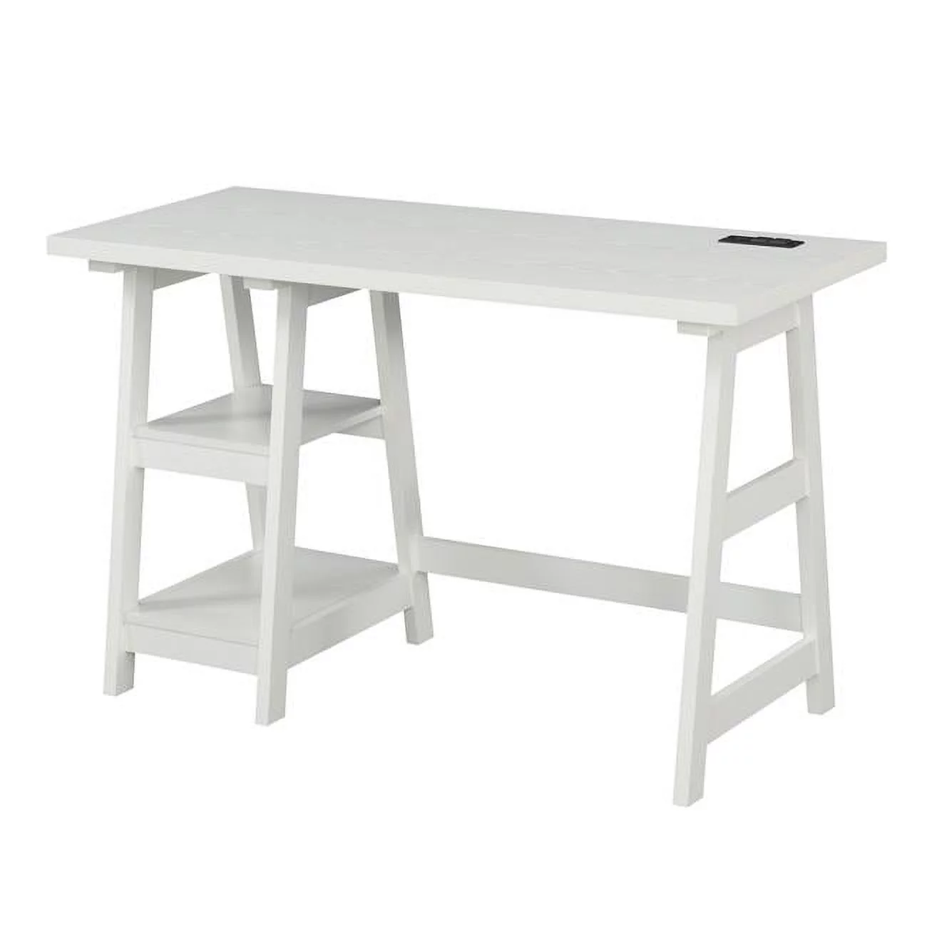 47 x 20.25 x 29.25 in. Designs2Go Trestle Desk with Charging Station