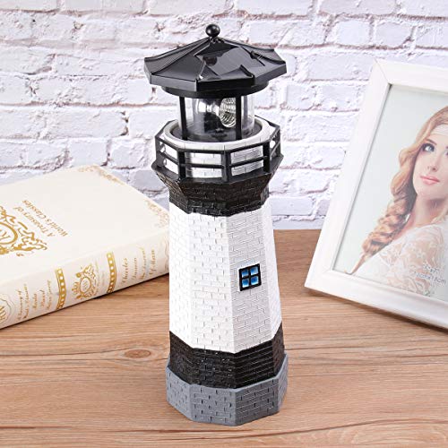 1pc Outside Solar Lights Well Covers for Garden Solar Light Lighthouse Lawn Ornament Lamp Lights Outdoor Garden Lighthouse Lighthouses to Rotate Outdoor Light Led