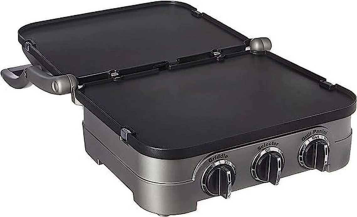 Open Box Cuisinart Griddler Gourmet 5 in 1 Countertop Griddle & Grill GR-4NFR - Silver