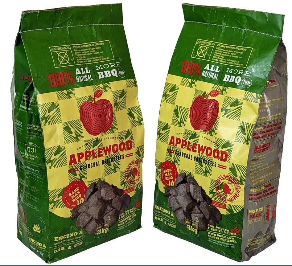 6.5 Lb Oak & Applewood Charcoal Briquettes for Smoking Beef, Pork, Fish, Steaks, Ribs & More, 100% All-Natural, Quick & Easy Lighting for Outdoor BBQ, Smoker, Tailgating, Camping by Billy Buckskin Co.
